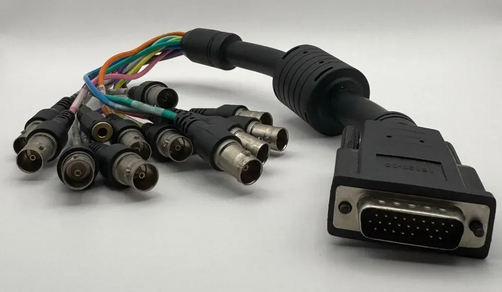 DB25 3-Row to 12 BNC Female Breakout Cable SDI Video Snake + RCA Audio Out